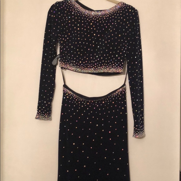 💯 authentic jovani navy blue two piece gown - Picture 3 of 8